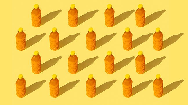 an array of juice bottles against an orange background, detox myths