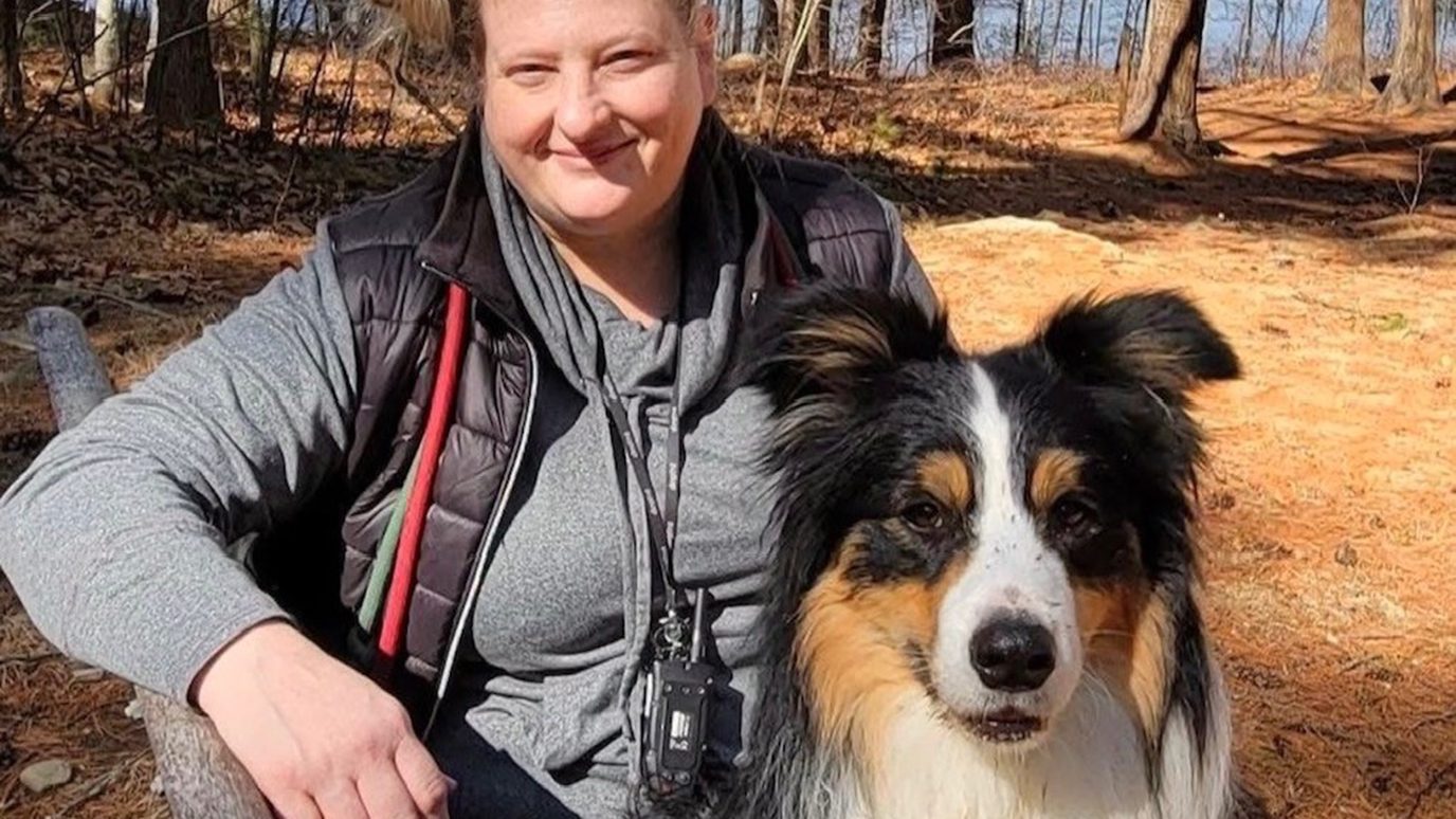 Robyn Townsend with her dog, Sunny