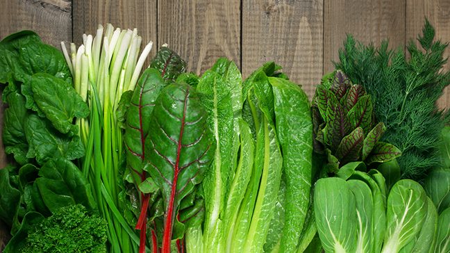 Leafy greens, a good source of vitamin K