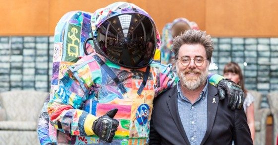 Cancerwise blog post: Ian Cion with the HOPE replica spacesuit