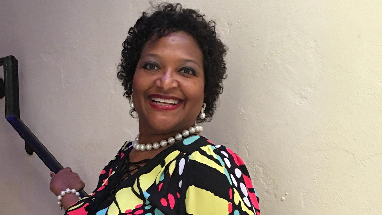 Hemangioblastoma brain tumor survivor Tabatha Conway smiles after treatment.