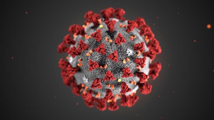 Rendering of coronavirus, COVID-19