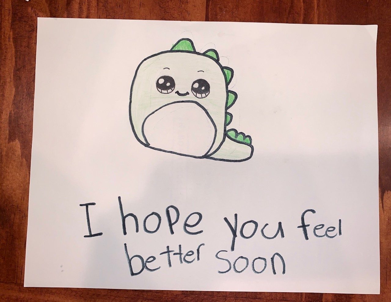 get-well card with cartoon dragon