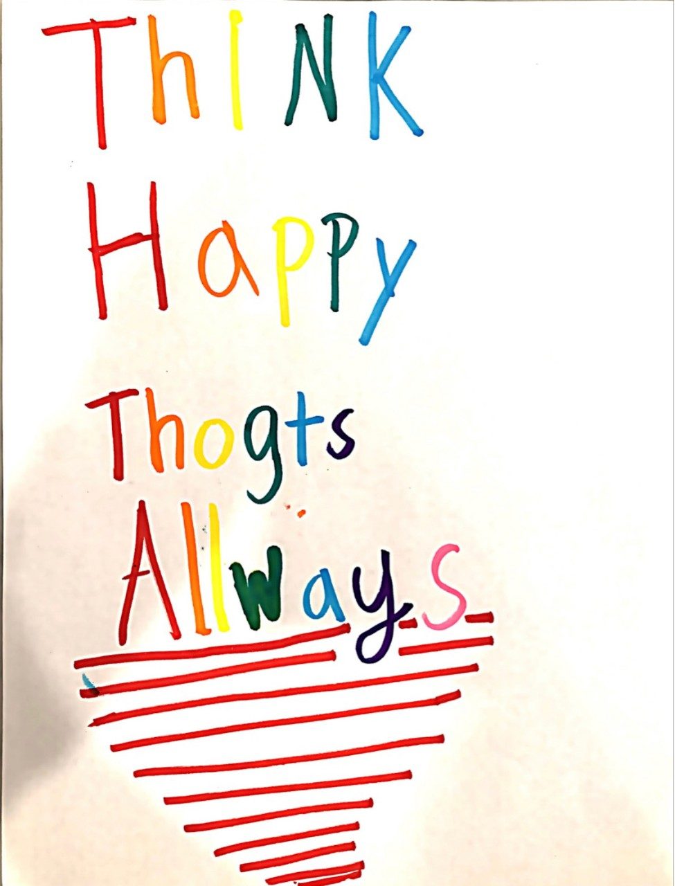 Get well car featuring multi-colored heart