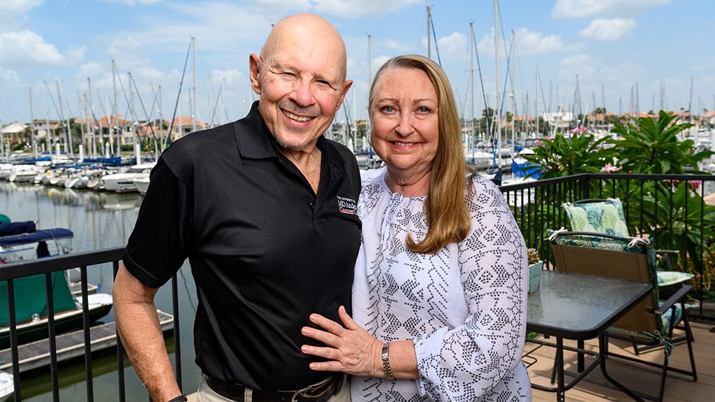 Non-Hodgkin lymphoma survivor Dennis Morrison and his wife, Beverly
