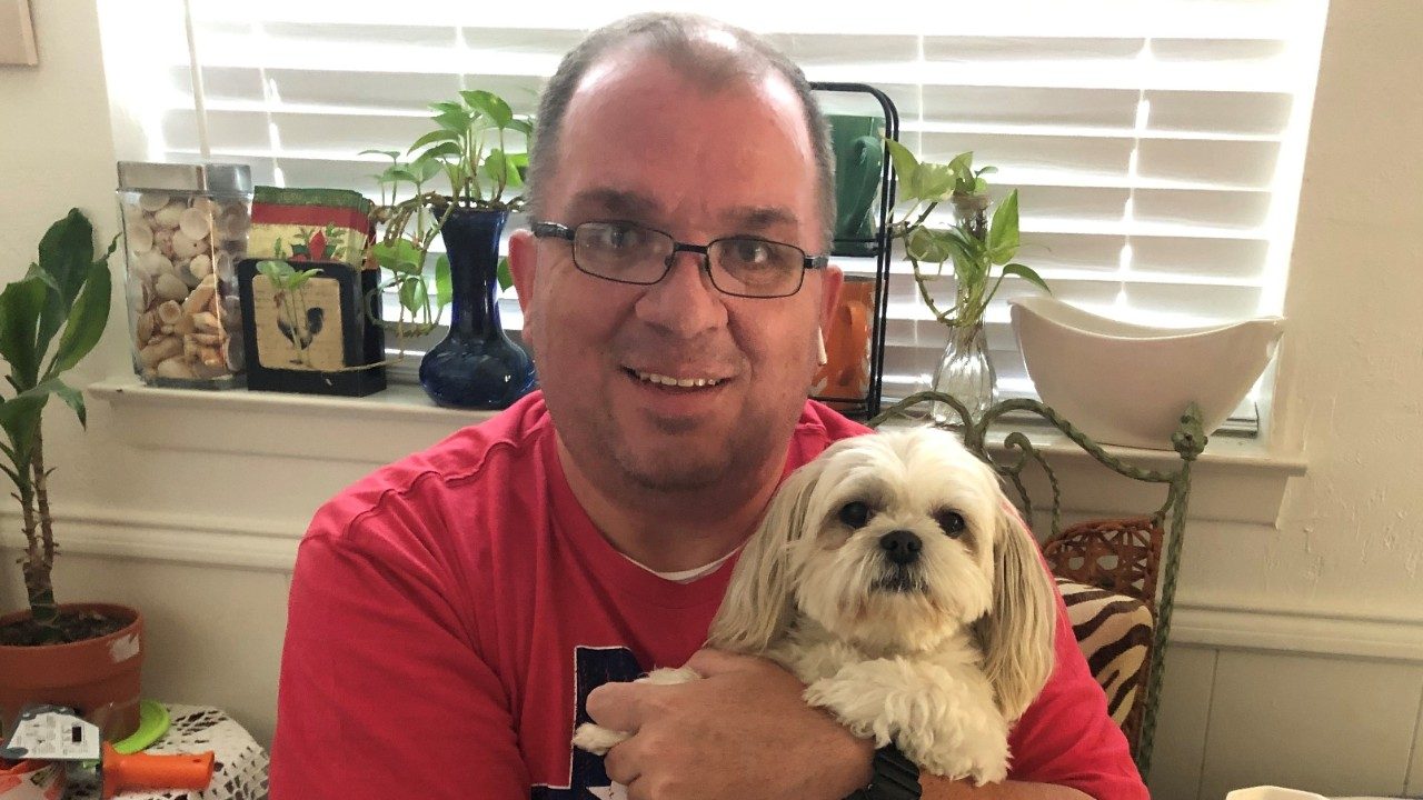 Photo of Jon Filbert with his dog, Fifi