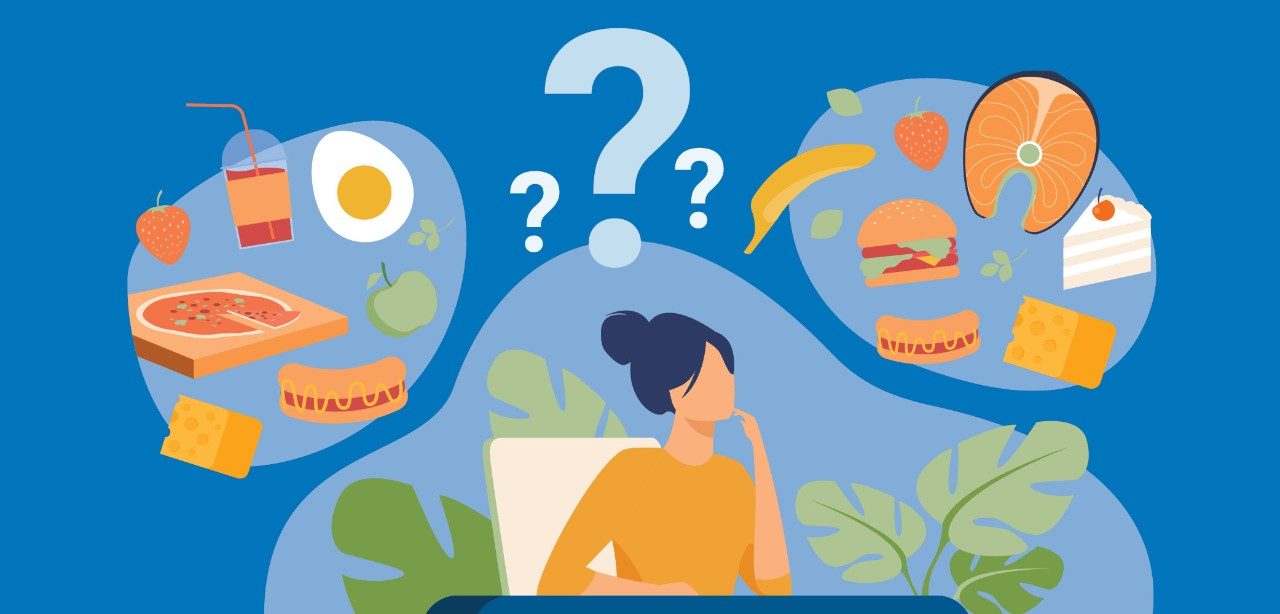 Woman considers which foods to eat