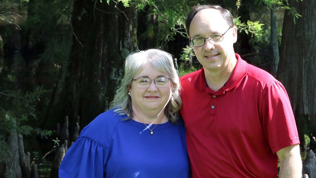 BPDCN survivor Melissa Evans poses with her husband, Denny