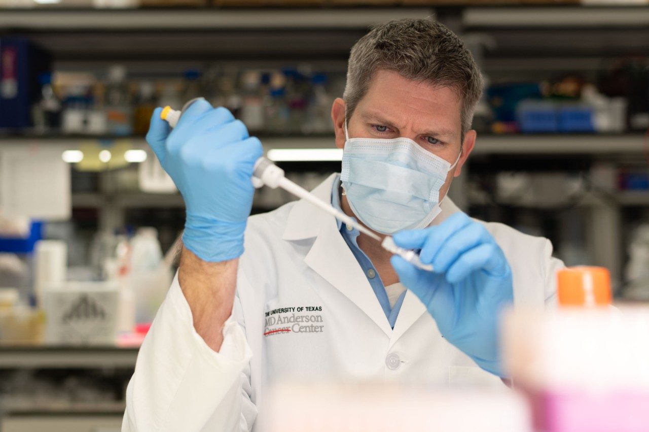 Daniel Frigo, Ph.D. in a lab setting at MD Anderson
