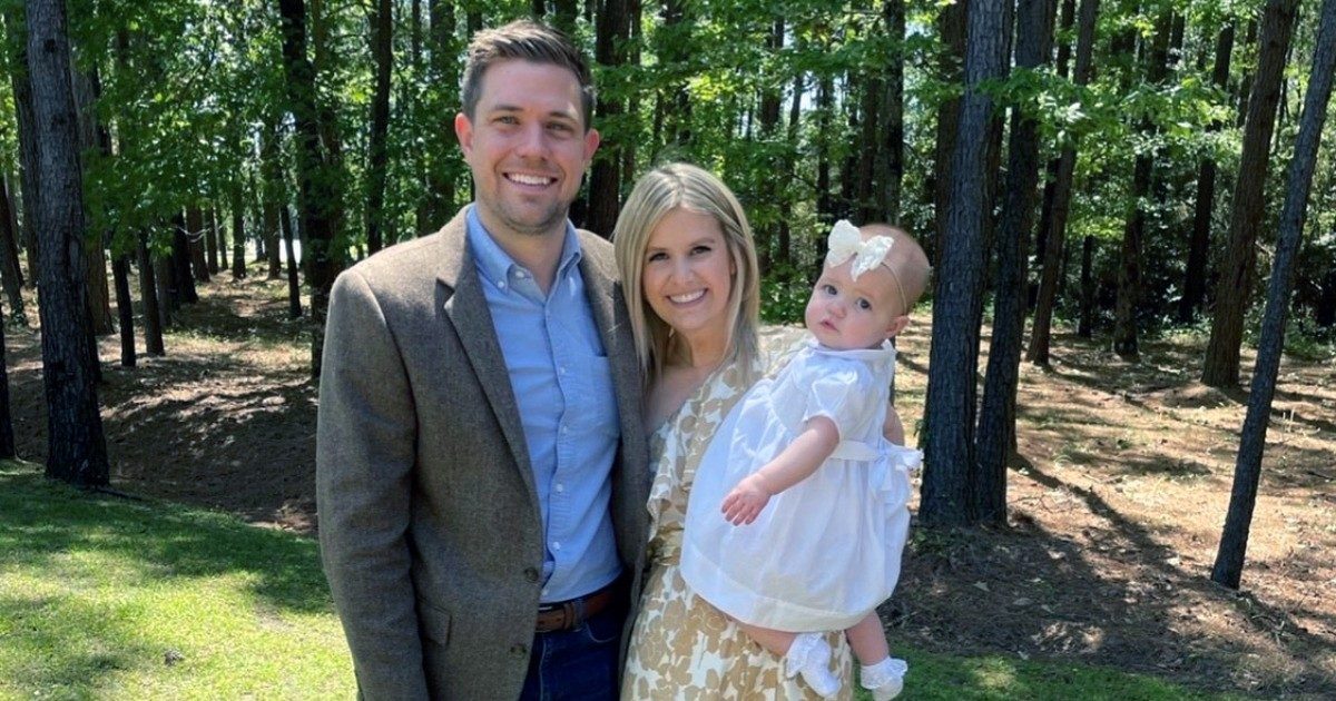 Georgie Dehnert with her husband, Aaron, and daughter, Margot
