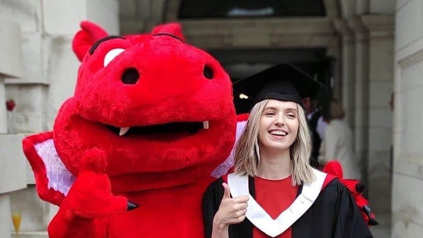 Hodgkin lymphoma and leukemia survivor Algimantė Daugėlaitė on her graduation day