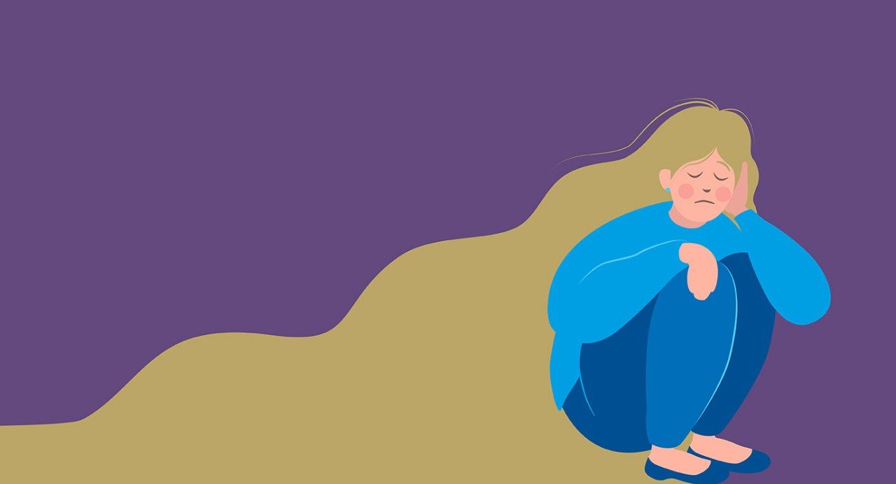 Illustration of a person feeling sad.