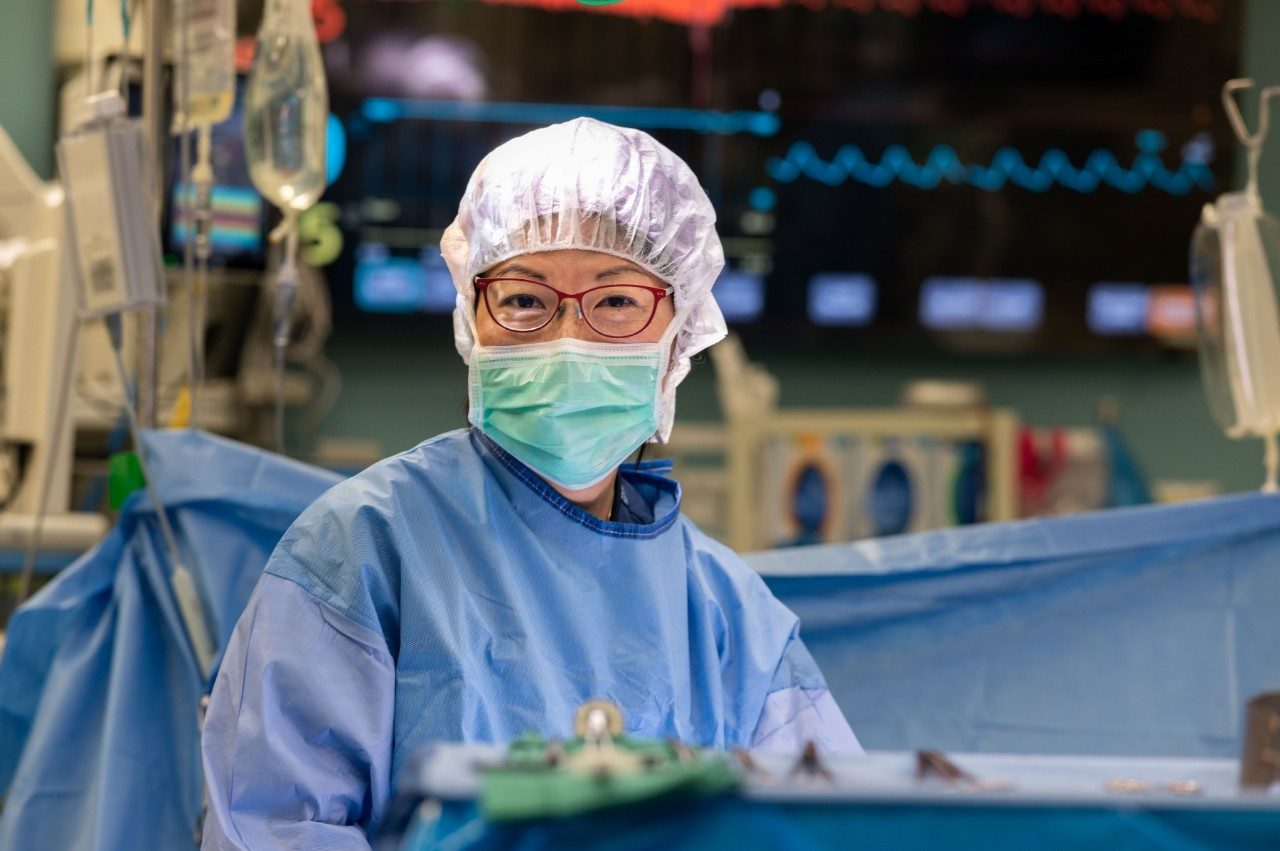 Colon cancer surgeon Yi-Qian Nancy You, M.D., in the operating room