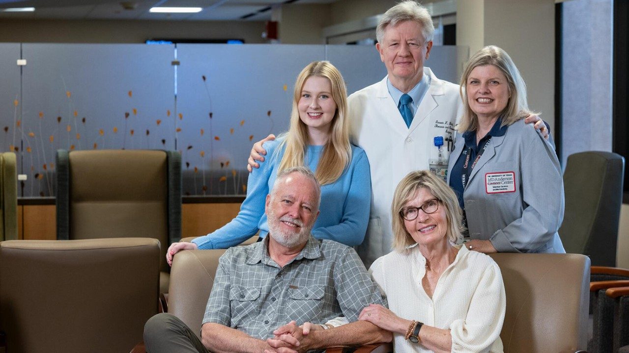Tod and Patty Hornby (seated) pose with Garrett Walsh, M.D., his wife, Sherri, and daughter, Bronwyn