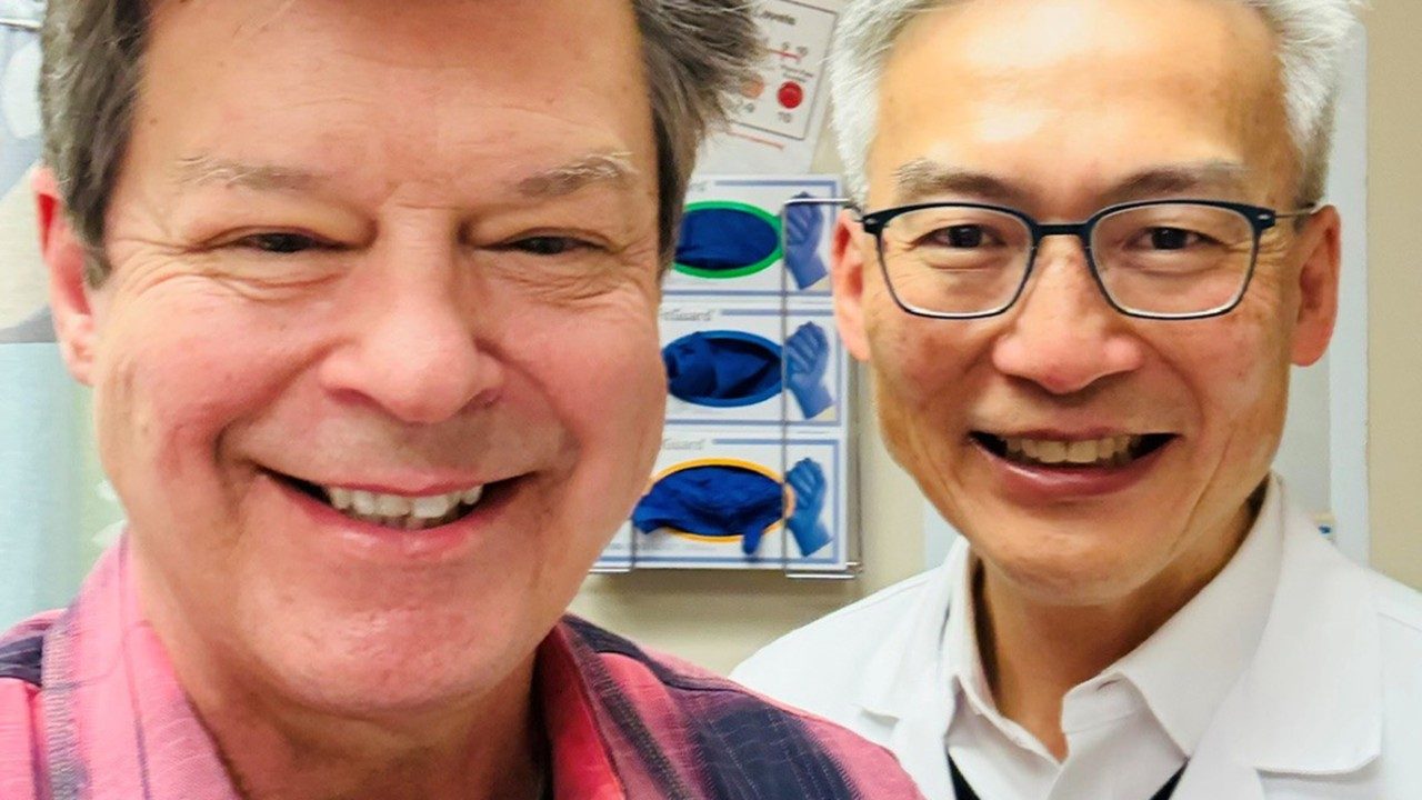 Colorectal cancer survivor Todd Hoffman with Dr. Chang in January 2026