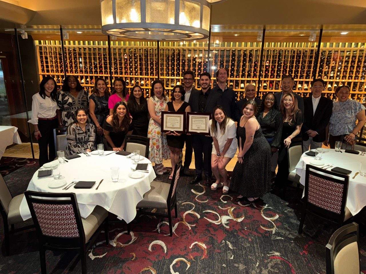 2025-2026 Cancer Rehab (PMR) Fellowship Graduation Dinner Group Photo