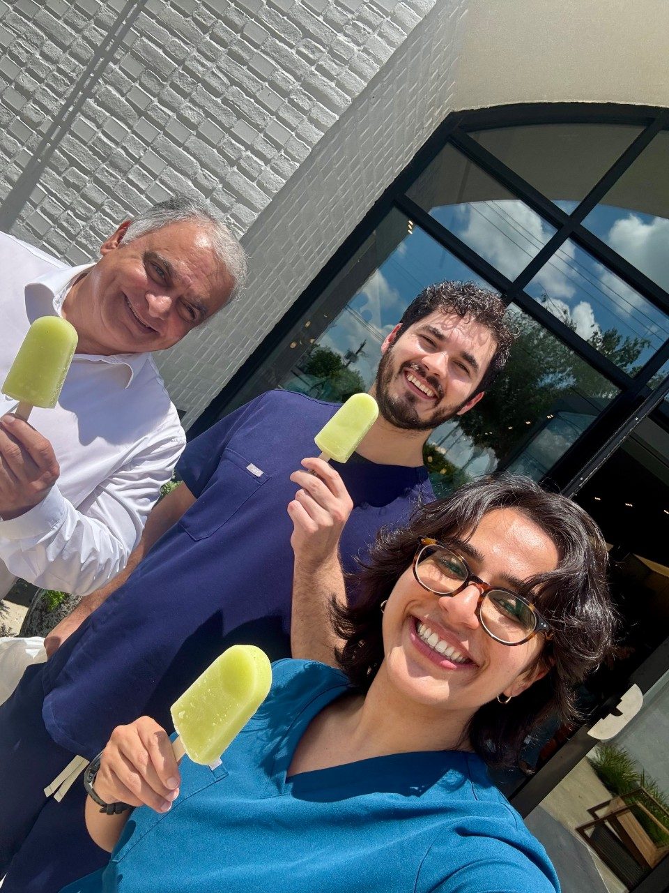 2025-2026 Fellows enjoying ice cream with Cancer Rehab Fellowship Director, Rajesh Yadav MD