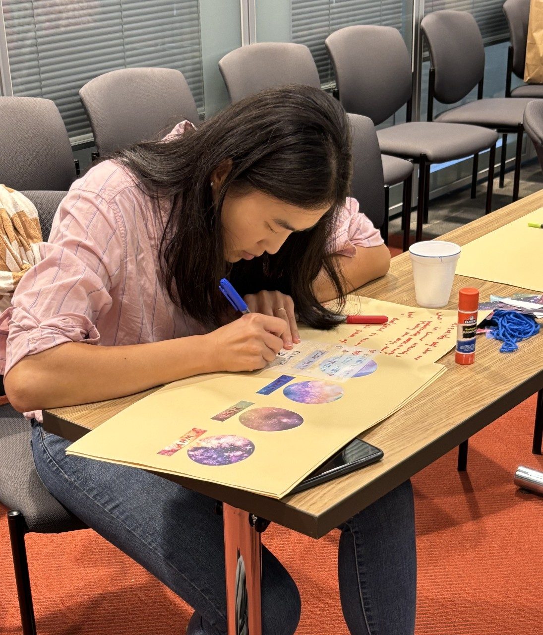 a person writing