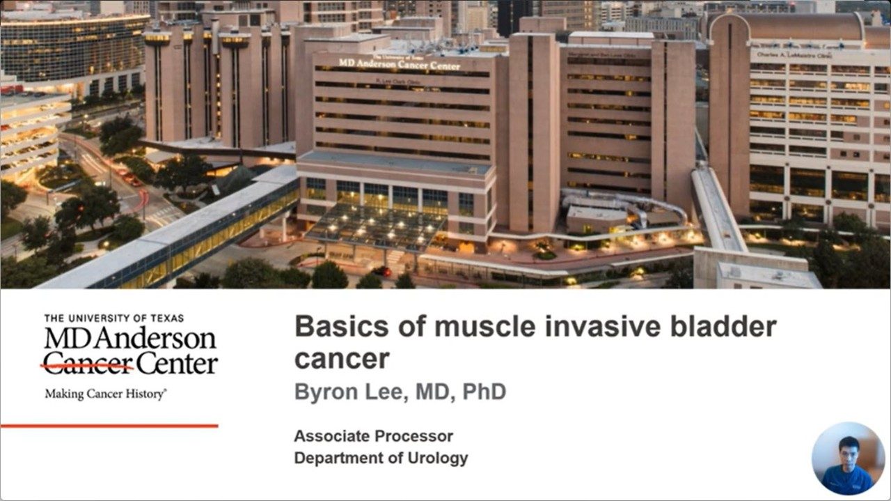 Opening slide of presentation: Basics of Muscle Invasive Bladder Cancer