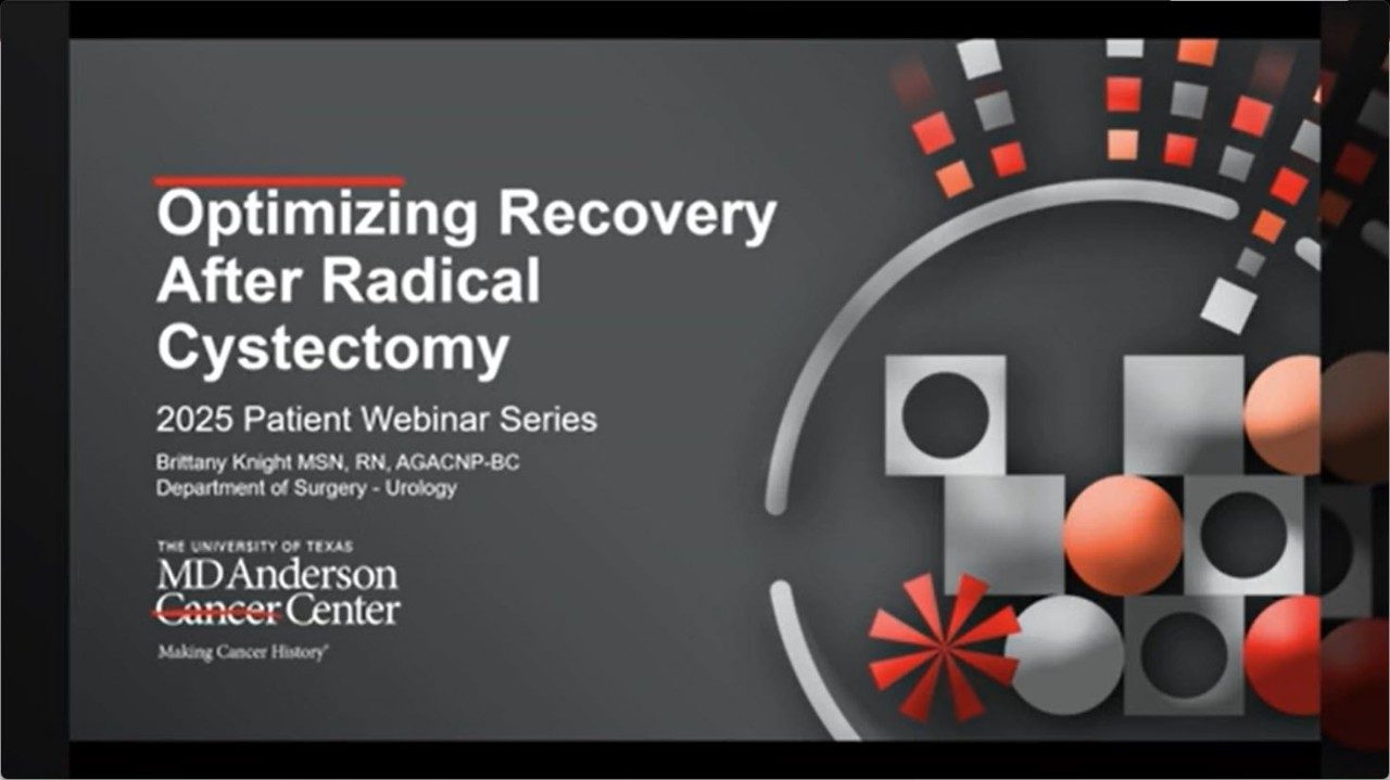 Opening slide of presentation on Optimizing Recovery After Radical Cystectomy