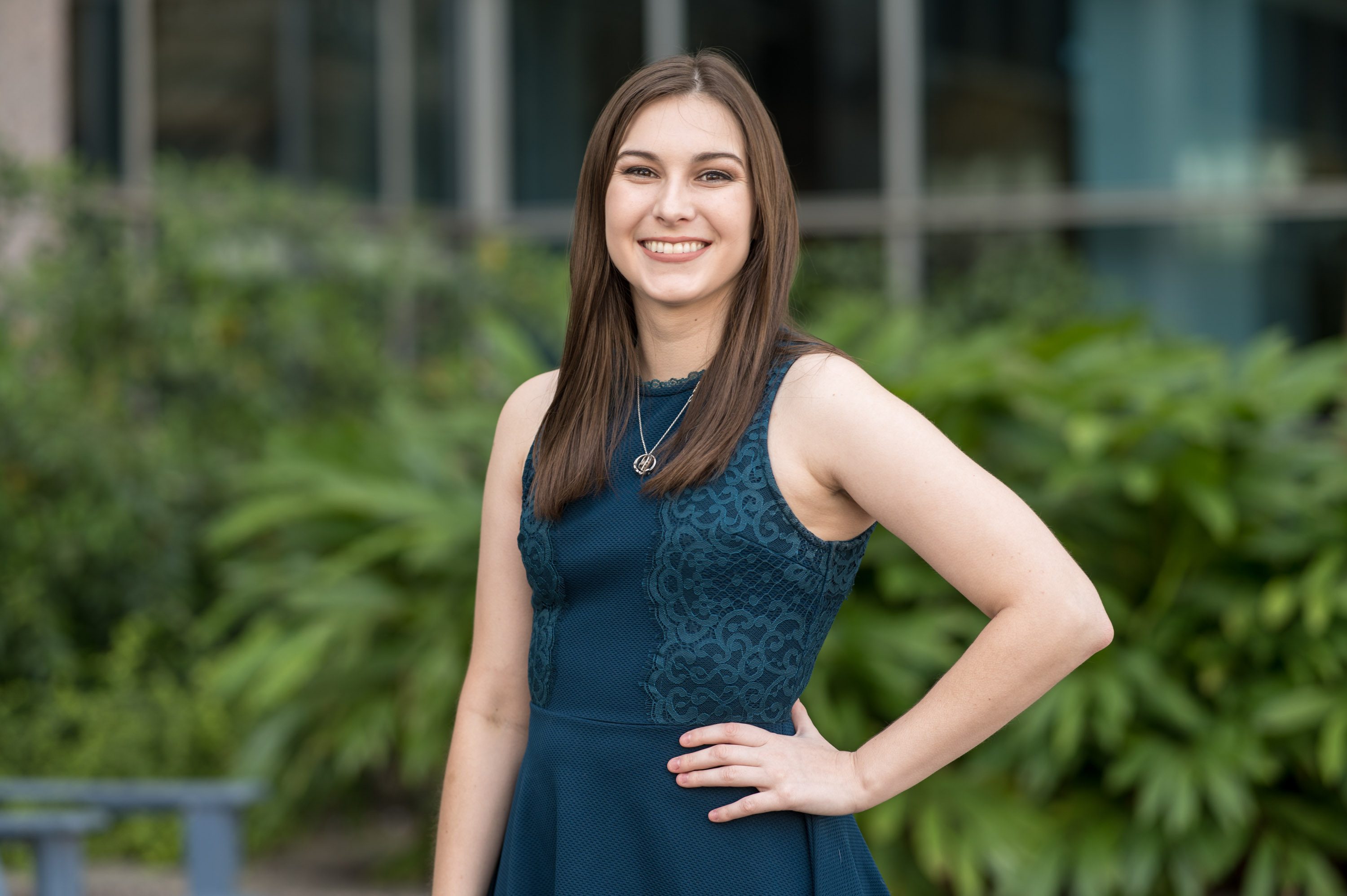 Neuroendocrine tumor survivor Lizzy Simonian poses outdoors