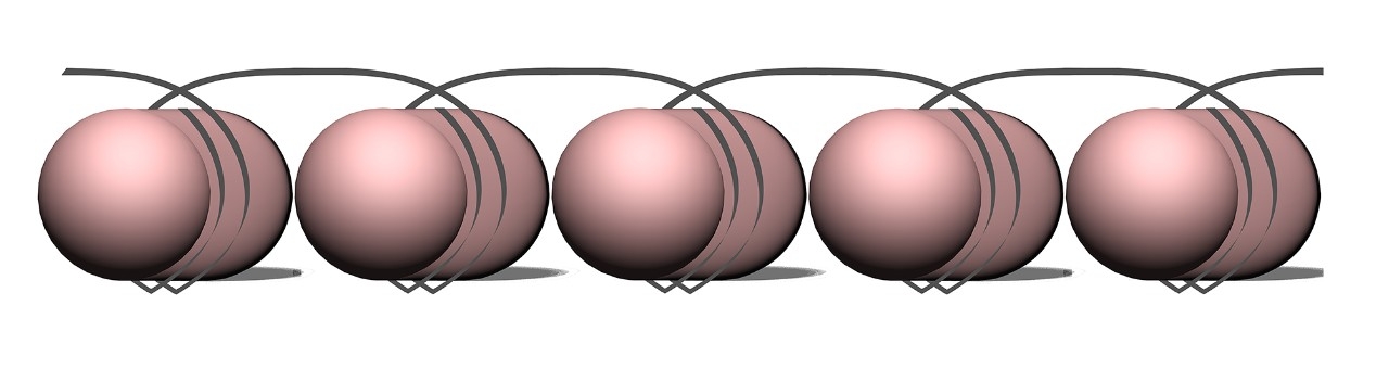 Cartoon of nucleosomes, the basic unit of chromatin