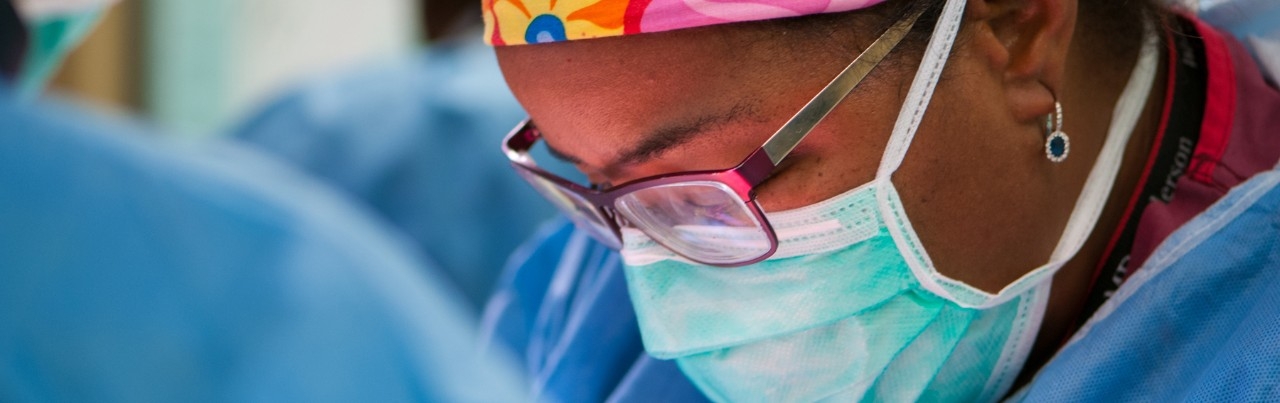 A doctor in the operating room