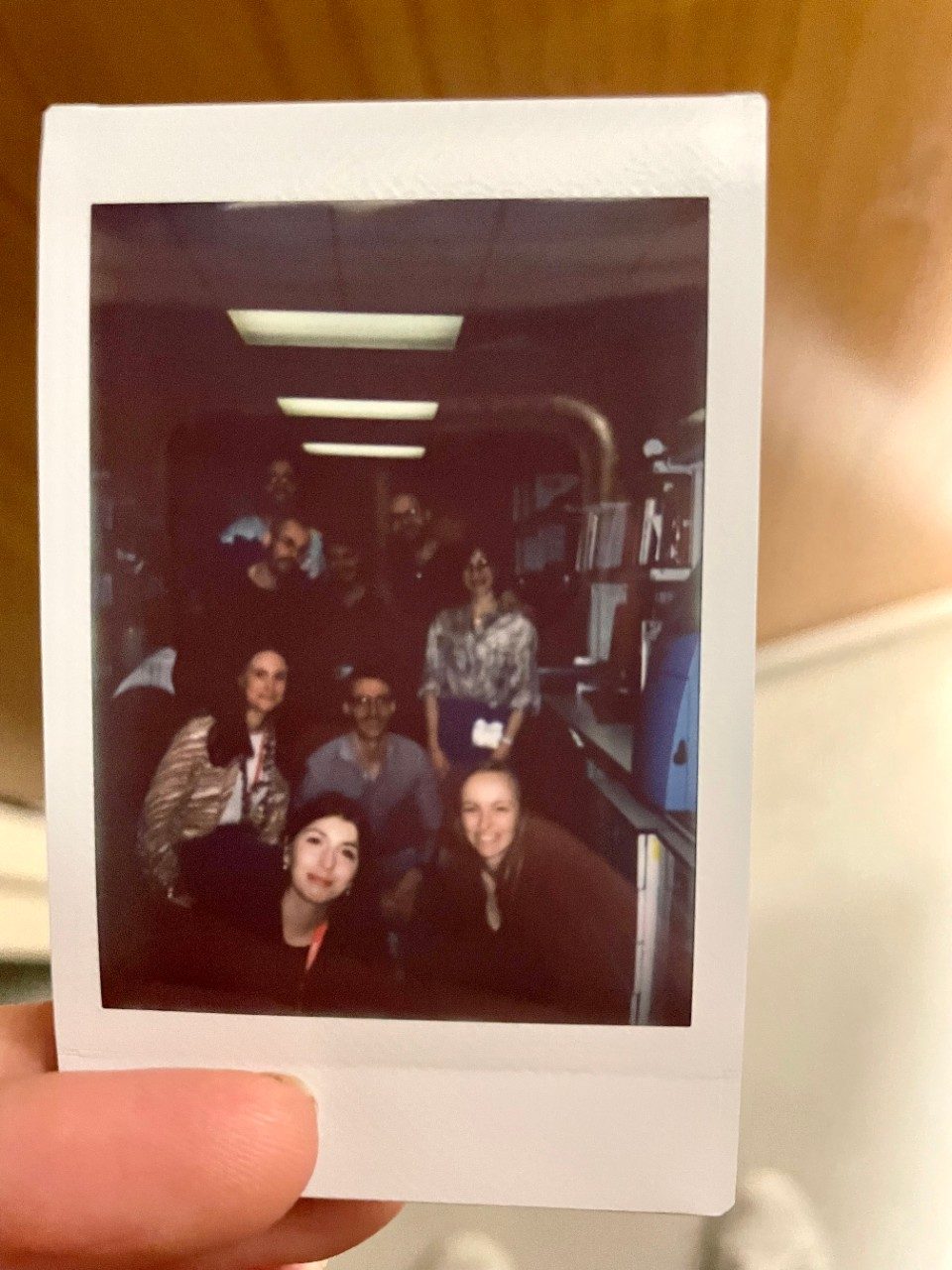 Polaroid selfie of the lab group