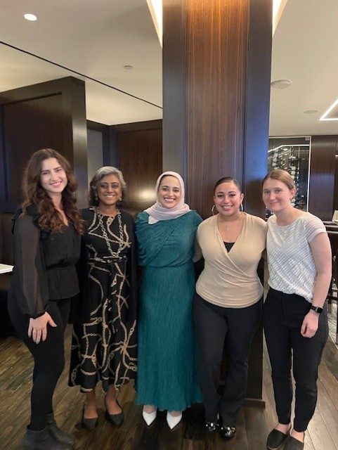 5 students posing for  grad pic