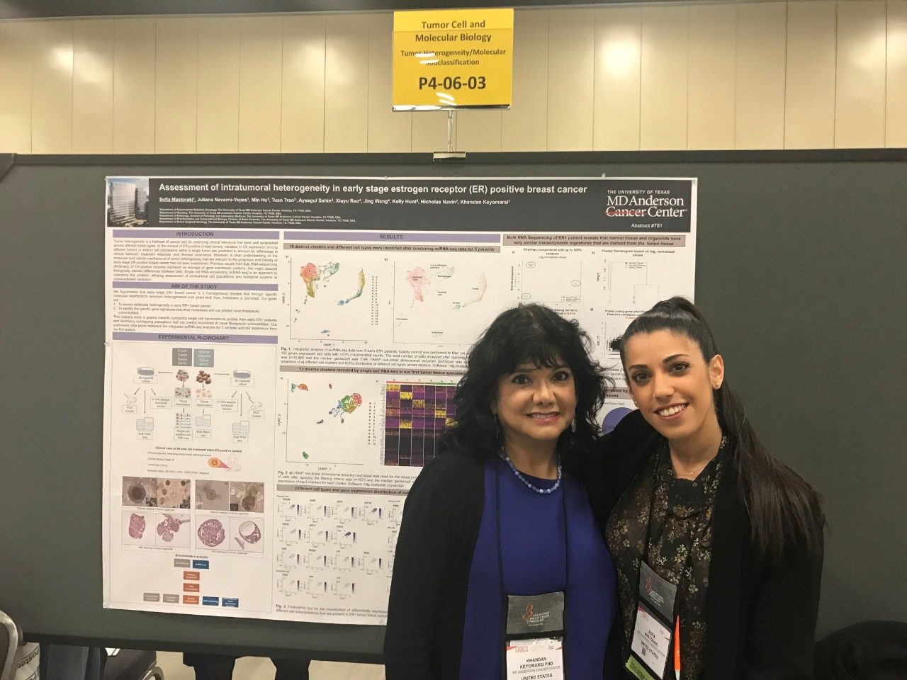 Two people in front of a scientific poster 