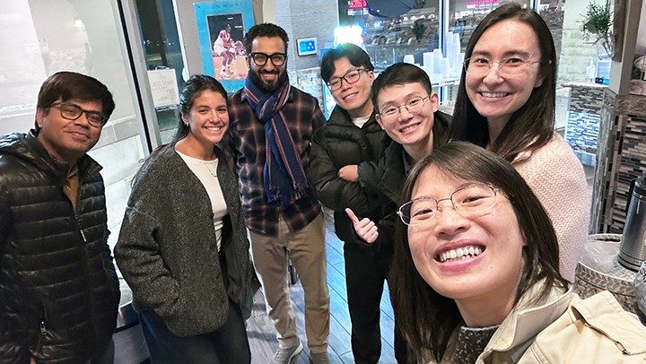 Photo of Pan Lab Members at an end-of-year dinner