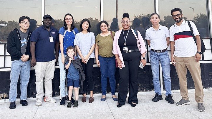 Photo of Pan Lab members bidding farewell to Khushboo Irshad and Tahara Trimble