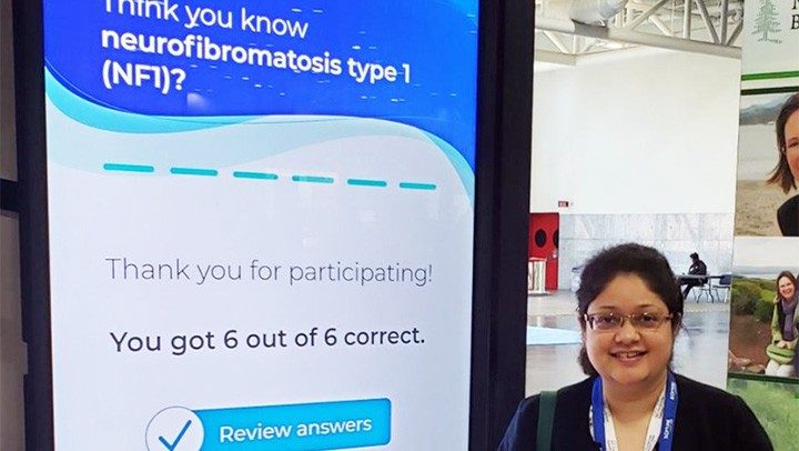 Photo of Pan Lab member Irshad Khushboo at the 2024 Society for Neuro-Oncology Annual Meeting in Houston