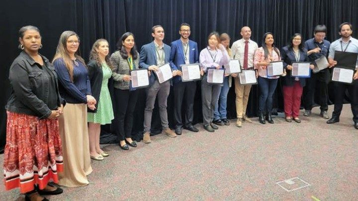 2025: Khalil Kasm (center) won a Top 5 Award for his talk at the 2025 Gulf Coast Consortia Translational Pain conference