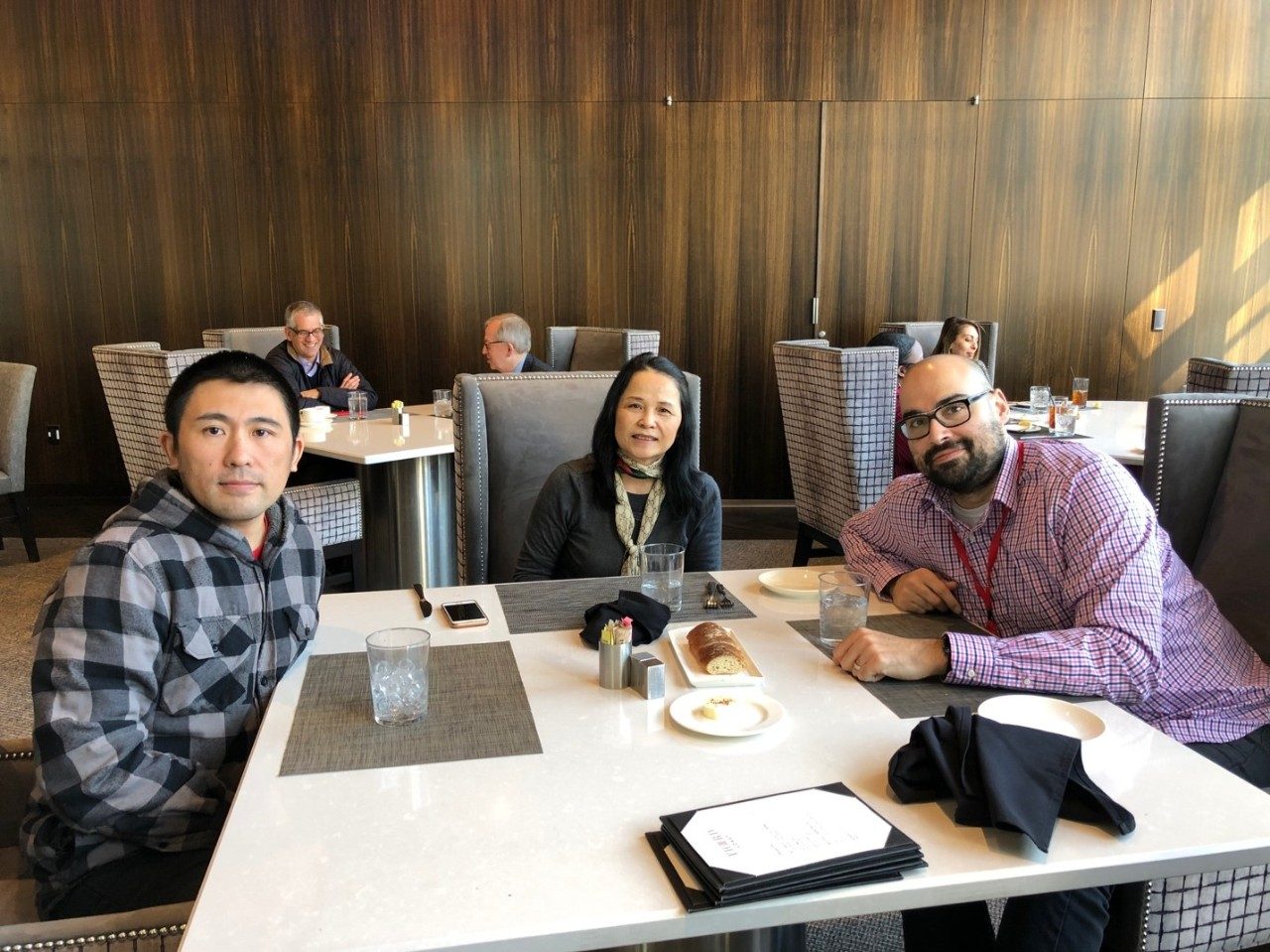 Left to right: Peixin Jiang, Hui Nie and Alexandre Reuben