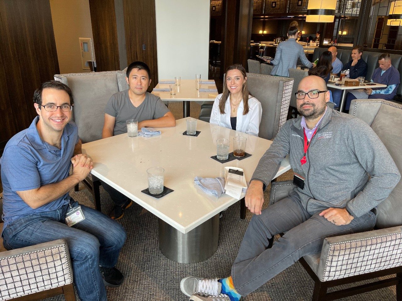 L to R: Kyle Concannon, Peixin Jiang, Meredith Frank and Alexandre Reuben