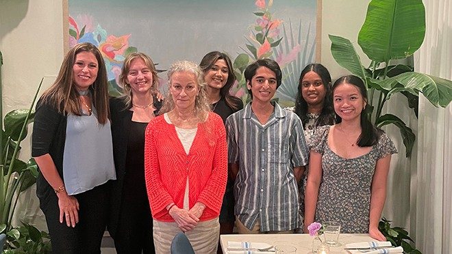 Seven people in a row