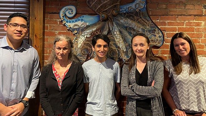 Five people in a row