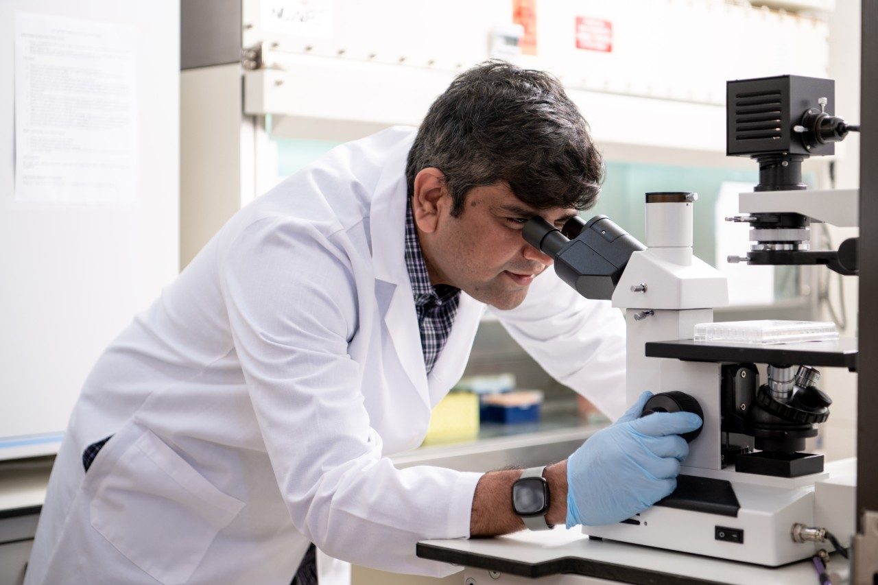 Kunal Shah, Ph.D., works in the lab of Jiusheng Yan, Ph.D.