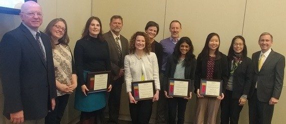 2018 OTLMA Awardees, Mentors with Dr. Ernest Hawk, Vice President of Cancer Prevention and Dr. Peter WT Pisters, President of MD Anderson Cancer Center