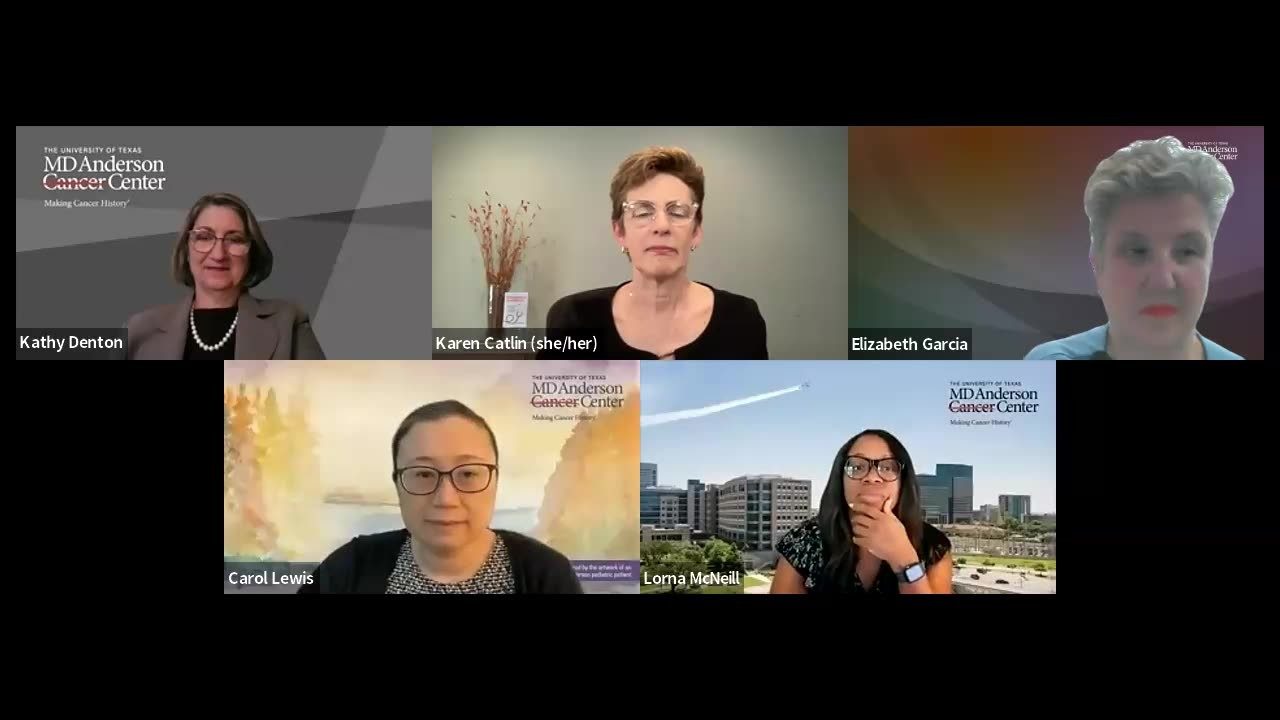 Five people on a Zoom call