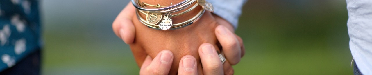 Couple holding hands