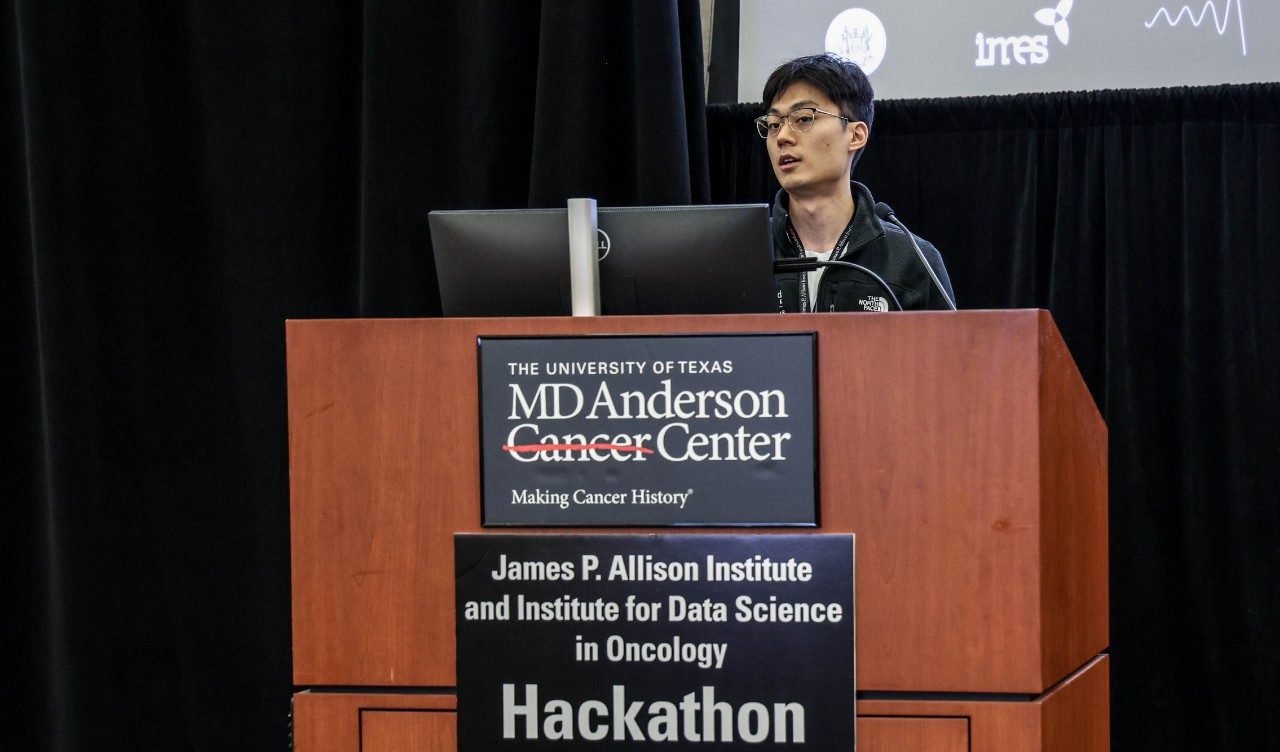 Someone speaking at a podium