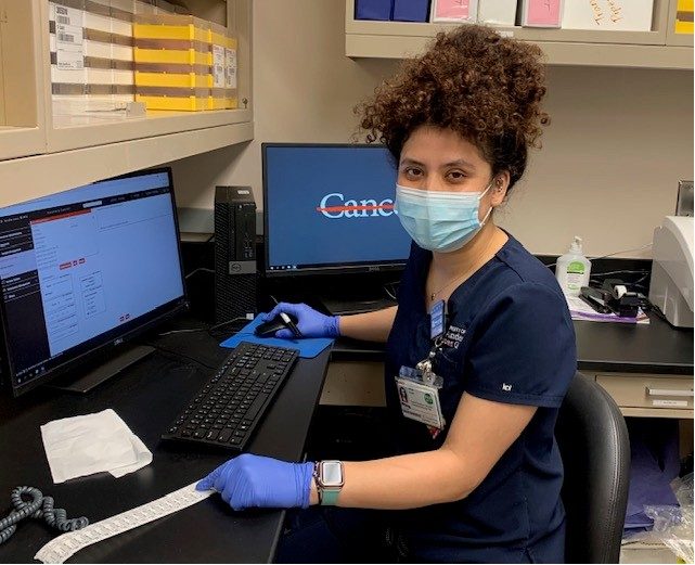 ITB member working at computer